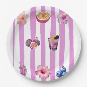 Lavendel-Wasserfarben-Botanik-Muster Pappteller
