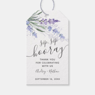Lavendel-Watercolor-Sip-Sip-Hooray-Geschenk Geschenkanhänger