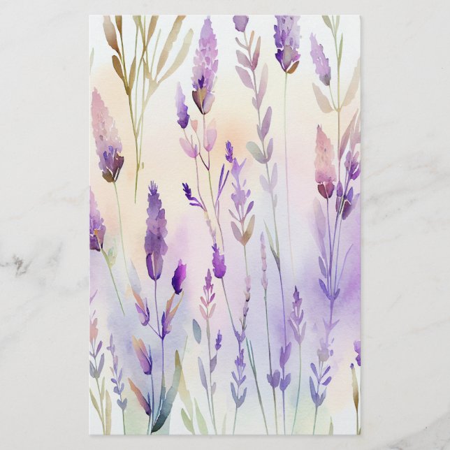 Lavendel Watercolor Soap Wrap Paper Sheet (Vorderseite)