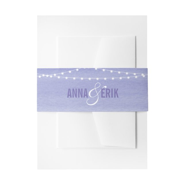 Lavendel Watercolor String Lights Einladungsbanderole (Vorderseite Beispiel)