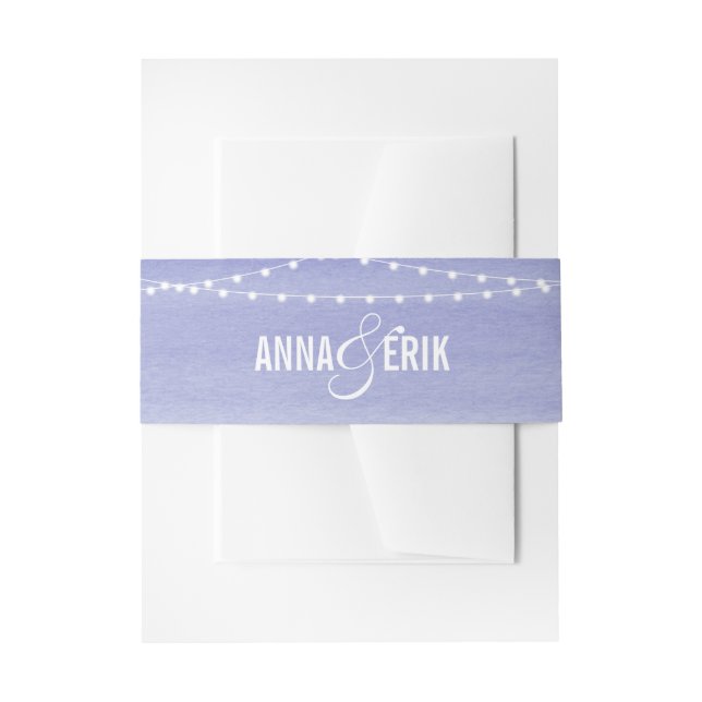 Lavendel Watercolor String Lights Einladungsbanderole (Vorderseite Beispiel)