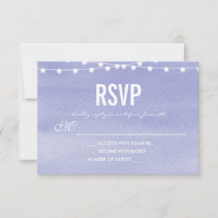 Lavendel Watercolor String Lights UAWG RSVP Karte