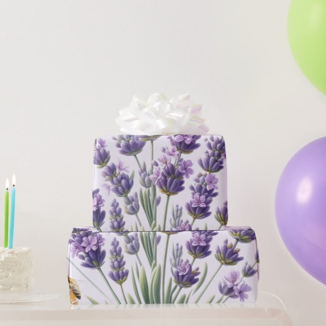 Lavendel Watercolor Wrapping Paper Geschenkpapier (Partygeschenke)