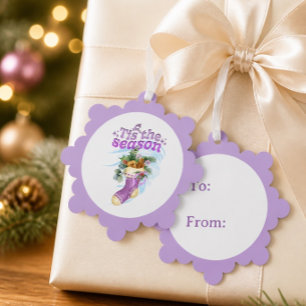 Lavendel-Weihnachts-Wasserfarben-Christmas-Strumpf Ornament Karte