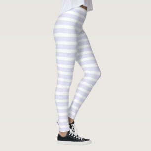 Lavendel Weiß, einfach horizontal gestreift Leggings