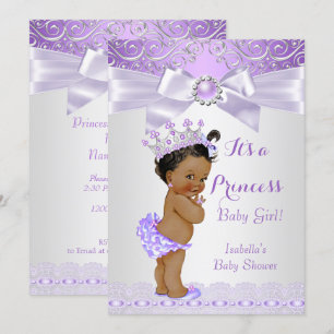 Lavendel Weiße Flieder Prinzessin Baby Shower Ethn Einladung