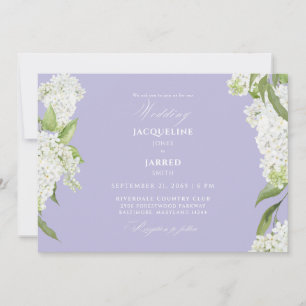 Lavendel Weiße Hortensien Hochzeit Einladung