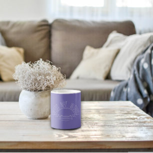 Lavendel weißer Sonnen inspirierender Zitat Kaffeetasse