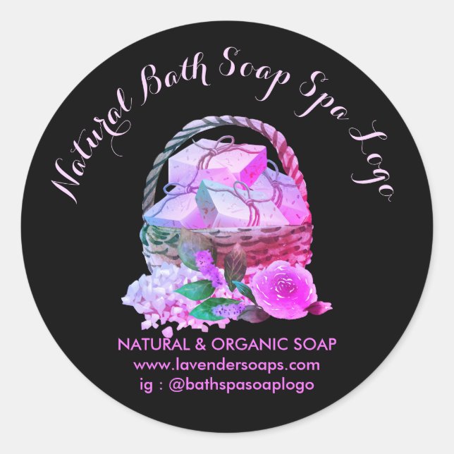 Lavendel Wellness-Center Handmade Soap Badegewässe Runder Aufkleber (Vorderseite)