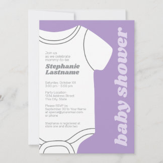 Lavendel Whimsical geschlechtsneutrale Babyparty Einladung