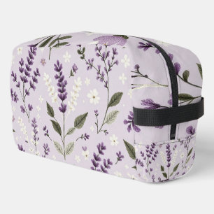 Lavendel Whispers - Botanisch bestickte Toilettena Waschbeutel