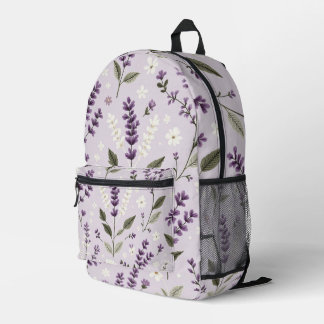Lavendel Whispers - Botanische Printwerbung Bedruckter Rucksack
