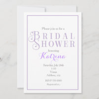 Lavendel & White Brautparty Einladungen