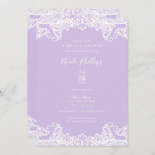 Lavendel & White Lace Elegantes Brautparty Einladung