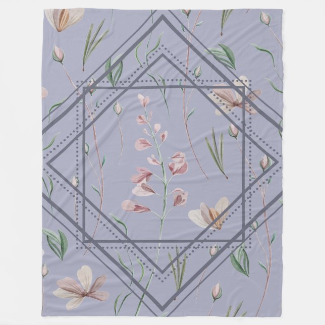 Lavendel-Wiesenrahmen Fleecedecke (Vorderseite)