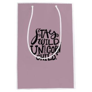 Lavendel-Wild-Einhorn-Geburtstag Mittlere Geschenktüte