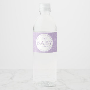 Lavendel-Wildblumen-Baby-Shower-Wasserflaschenetik Wasserflaschenetikett