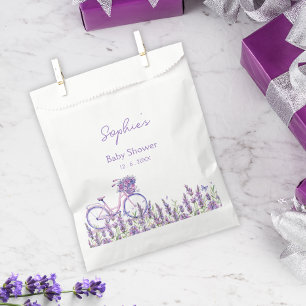 Lavendel-Wildblumen-Fahrrad-Baby-Shower-Teller Geschenktütchen
