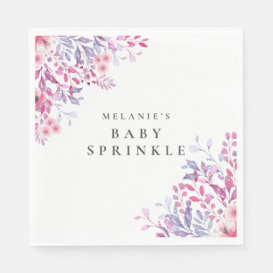 Lavendel-Wildblumen Florale Babyparty / Shower Serviette