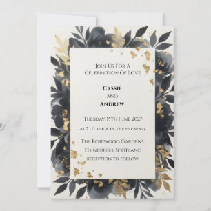 Lavendel-Wildblumen-Hochzeit Einladung