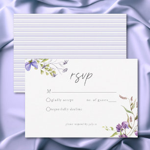 Lavendel-Wildblumengarten Romantische weiße Hochze RSVP Karte