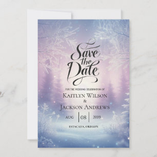Lavendel Winter Schneefall Serenade Hochzeit Save The Date
