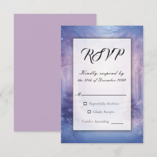 Lavendel Winter Schneefall Serenade RSVP Karte