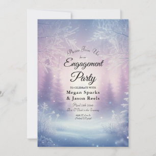 Lavendel Winter Snowfall Serenade Engagement Party Einladung