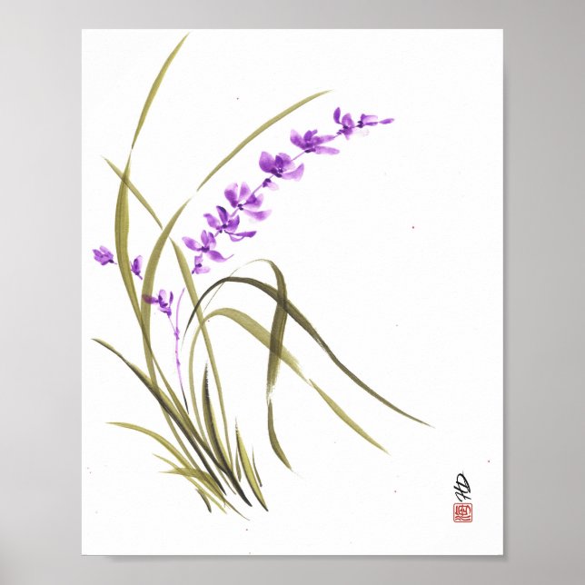 Lavendel Wisper Orchidee Poster (Vorne)