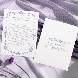 Lavendel 'Würde sie eher' Brautparty-Spiel