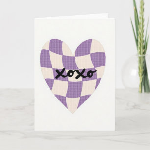 Lavendel Xoxo Grafik Herz Karte