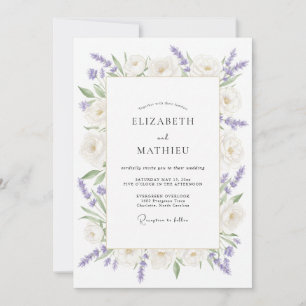 Lavendel Zarte Romantische Hochzeit Einladung