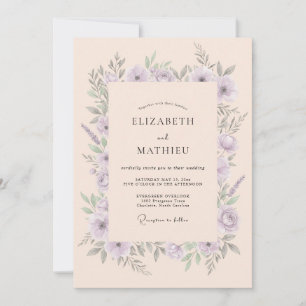 Lavendel-Zauber-Wiesen-Hochzeit Einladung