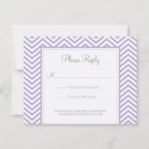 Lavendel Zickzack Hochzeitskarte RSVP Karte
