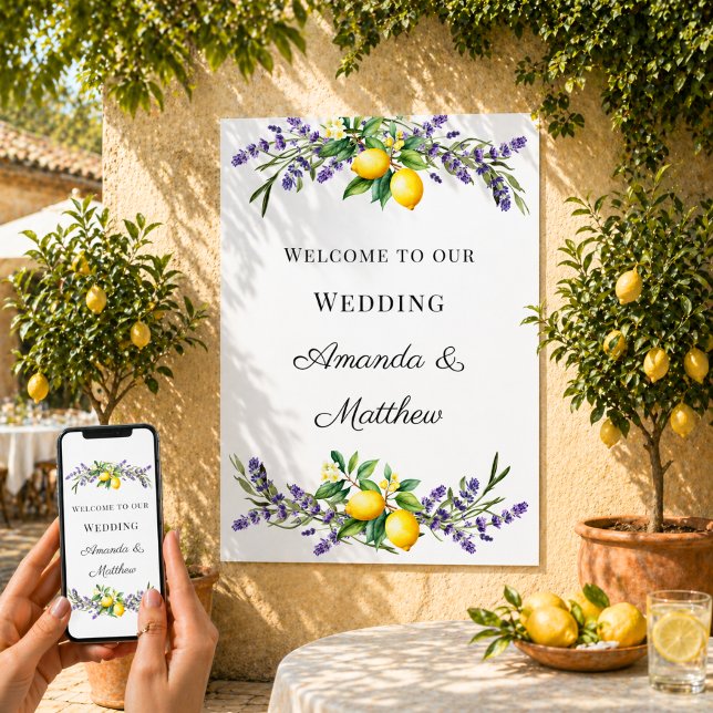 Lavendel-Zitronen-Hochzeit Willkommen Poster (Von Creator hochgeladen)