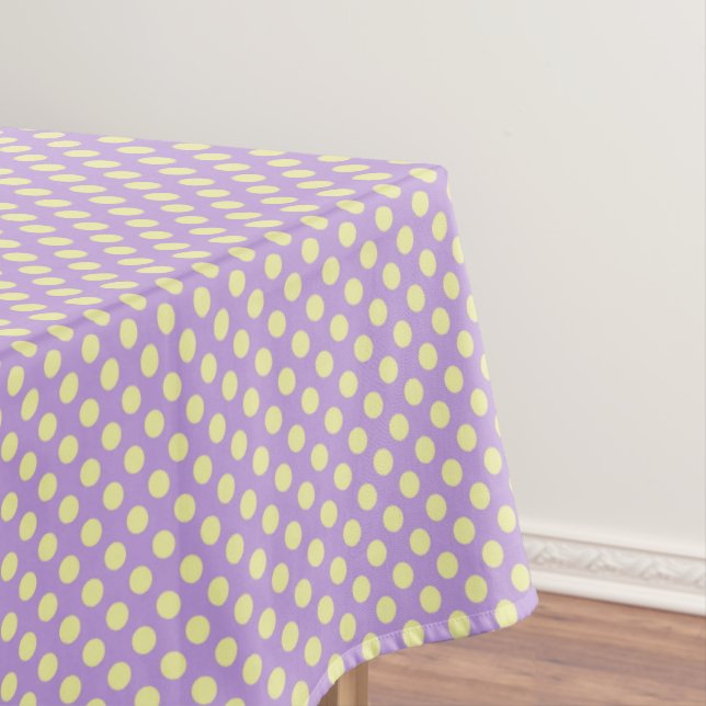 Lavendel-Zitronen-Polka-Punkte Tischdecke (Beispiel)
