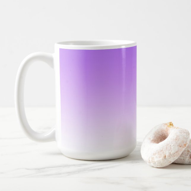 Lavendel zum weißen Ombre-Farbmuster Kaffeetasse (Mit Donut)