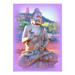 Lavendelaura Buddha Fotodruck