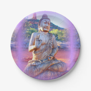 Lavendelaura Buddha Pappteller