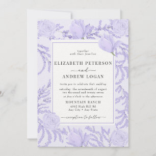 Lavendelblau Blume Hochzeitseinladungen Einladung