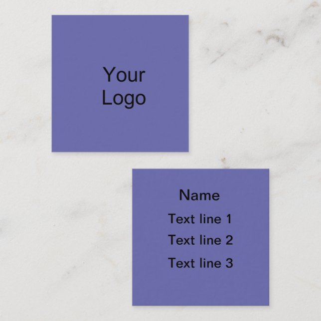 Lavendelblau. Eigener Text. Quadratische Visitenkarte (Vorne/Hinten)