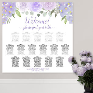 Lavendelblume 16 Tabelle Hochzeitskarte Poster