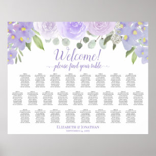 Lavendelblume 25 Tabelle Hochzeitskarte Poster