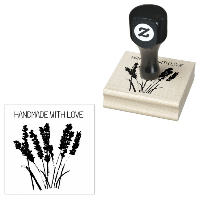 Lavendelblume Rustikale Vintage Handarbeit mit Lie Gummistempel (Stempel)