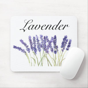 Lavendelblumen Aquarellkräuter lila schick Mousepad