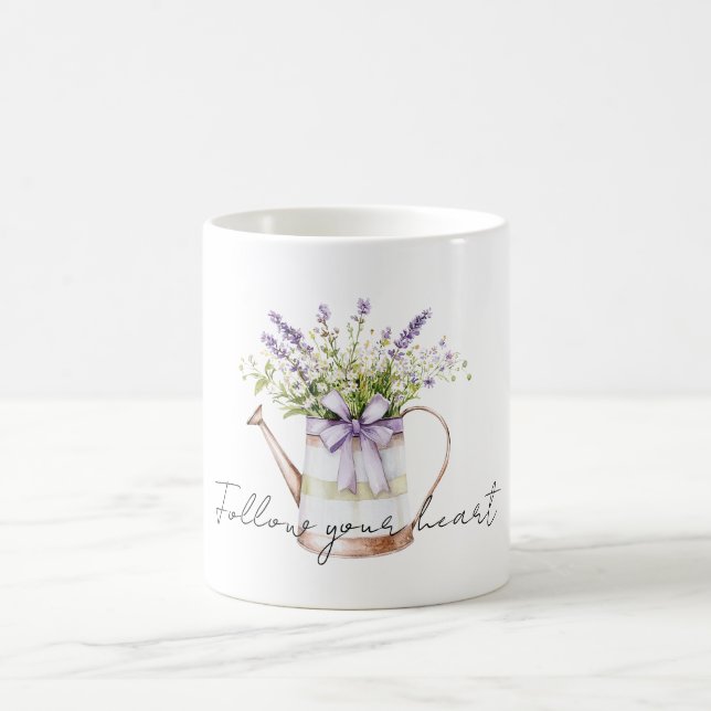 Lavendelblumen-Bogen Kaffeetasse (Mittel)