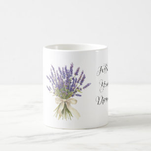 Lavendelblumen Creme Schleife Kaffeetasse