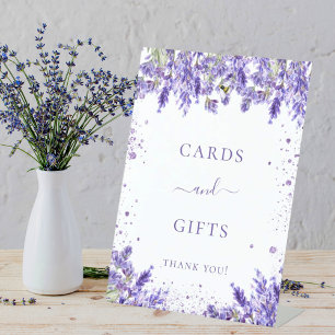 Lavendelblumenkarten Geschenkzeichen Sockelschild