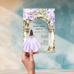 Lavendelblumenkleid klar Sweet 16 Acryleinladungen