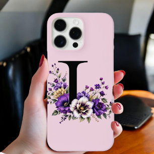 Lavendelblut: Mit Monogramm erste "L" iPhone 16 Pro Max Hülle
